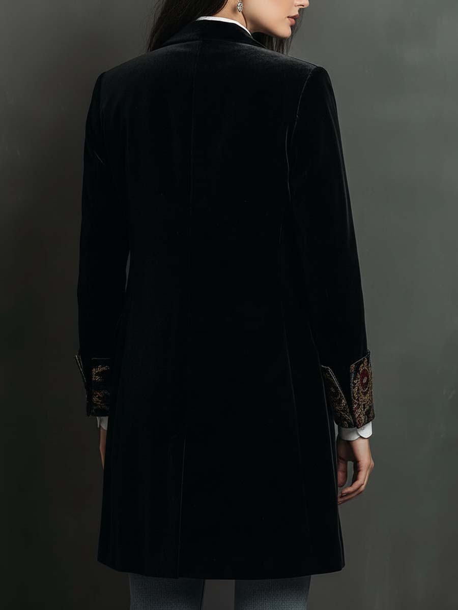 Julia | Blazer ajustado con estampado barroco negro