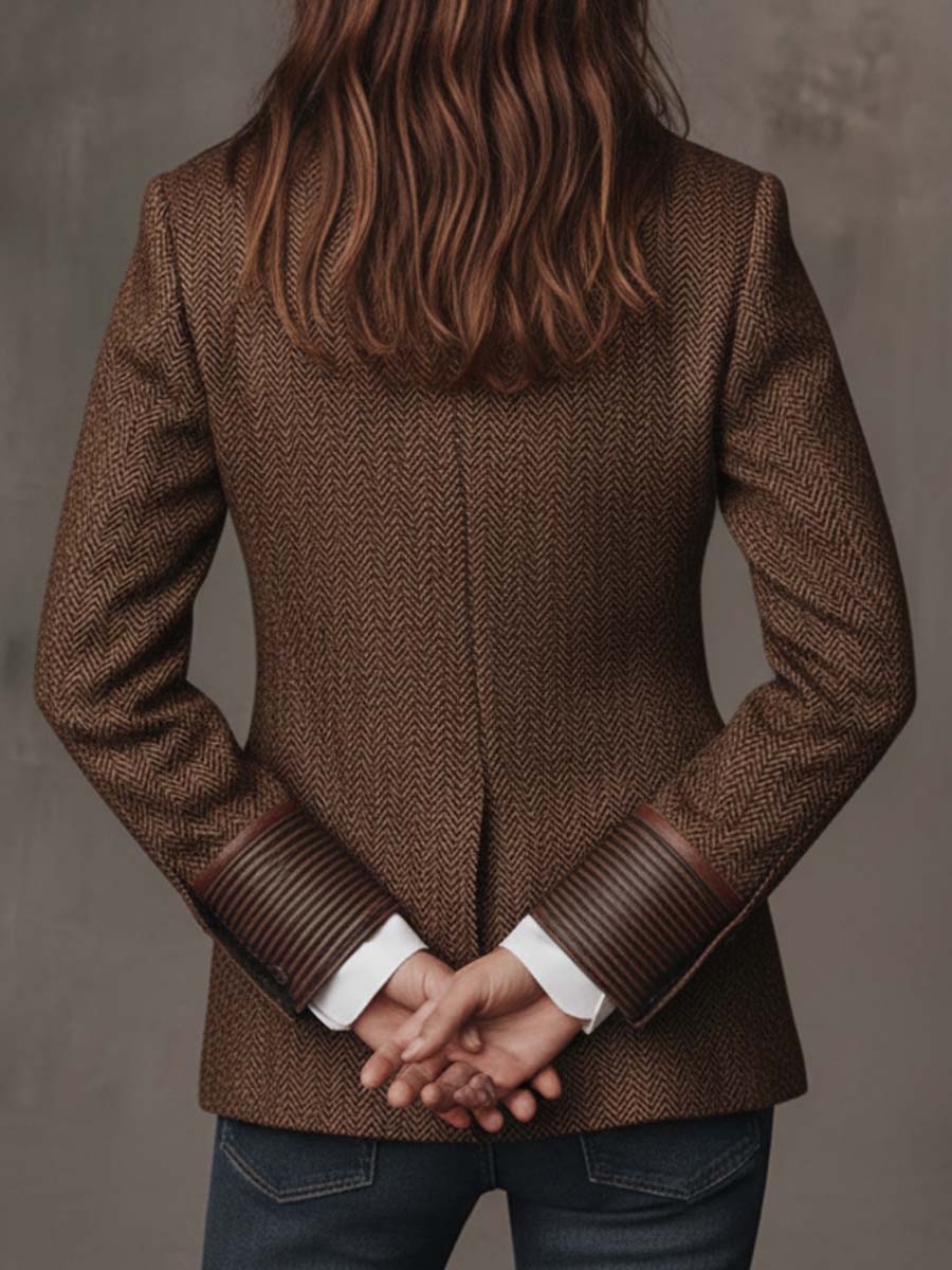 Candela | Blazer con paneles y estampado de espiga