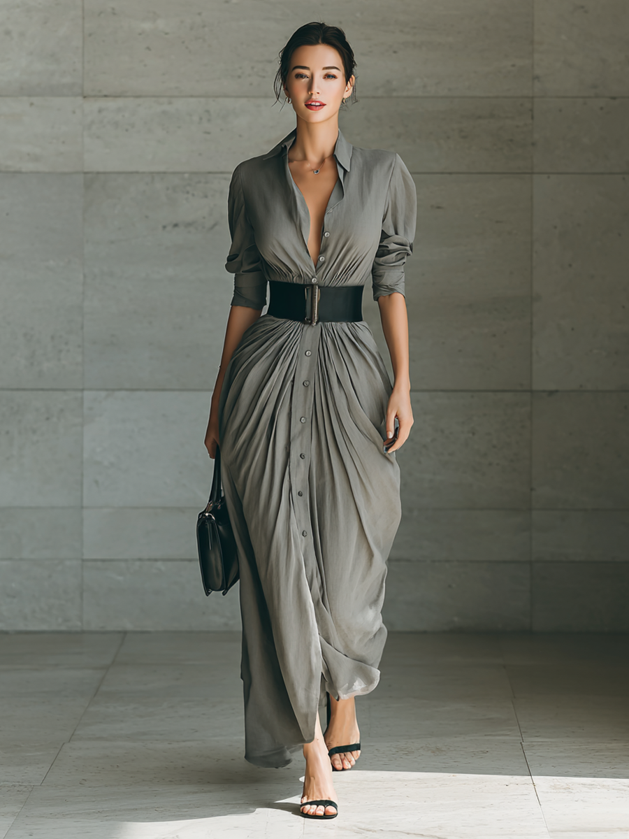 Marta | Vestido largo plisado