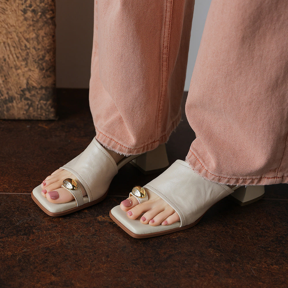 Rosa™ | Elegantes sandalias de piel de cordero con tacón