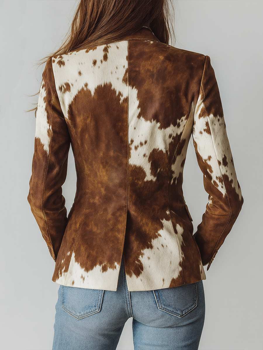 Rocío | Blazer ecológico con estampado de vaca vintage