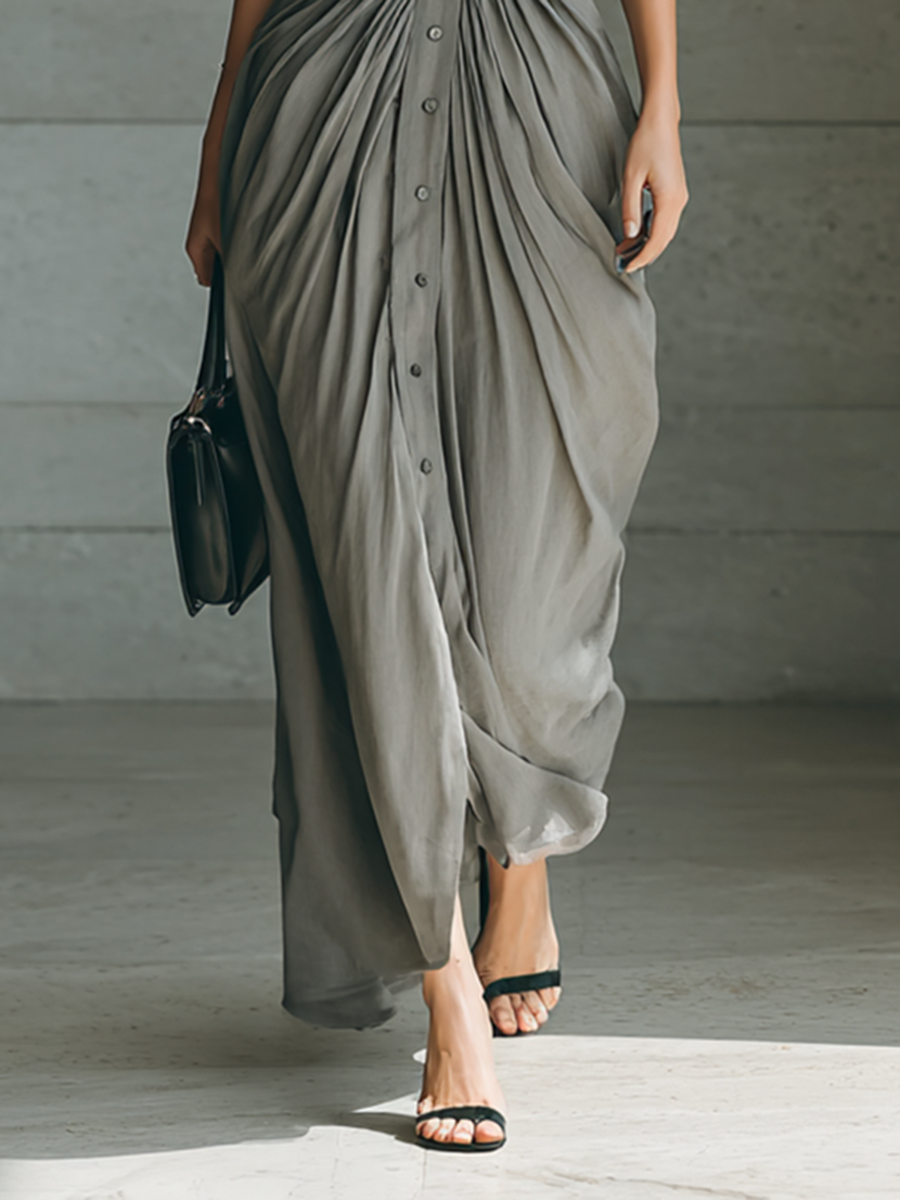 Marta | Vestido largo plisado