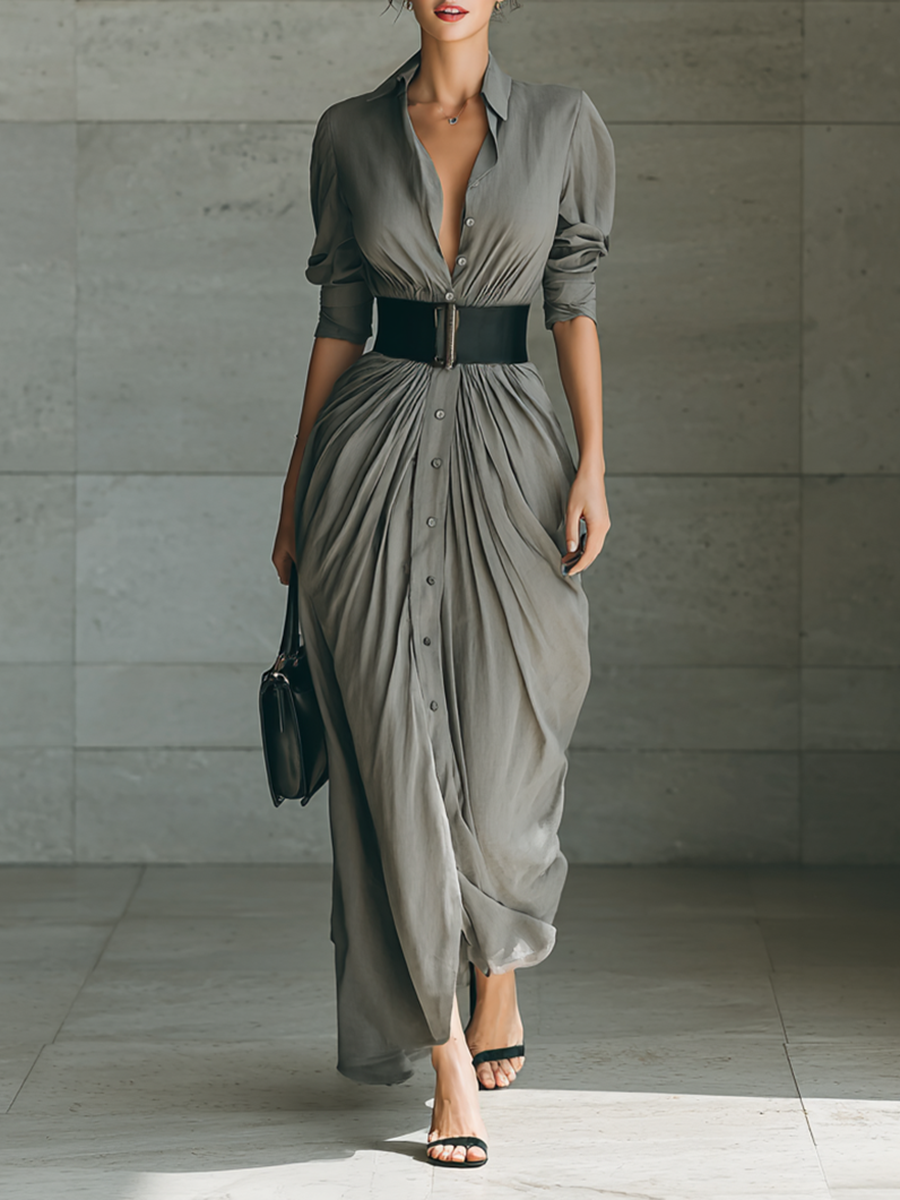 Marta | Vestido largo plisado