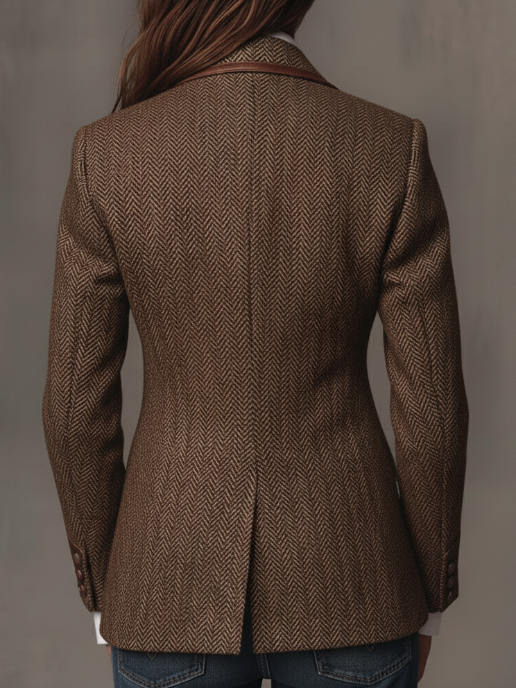 Candela | Blazer con paneles y estampado de espiga
