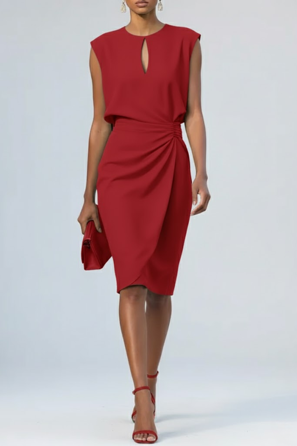 Lucia | Vestido midi drapeado