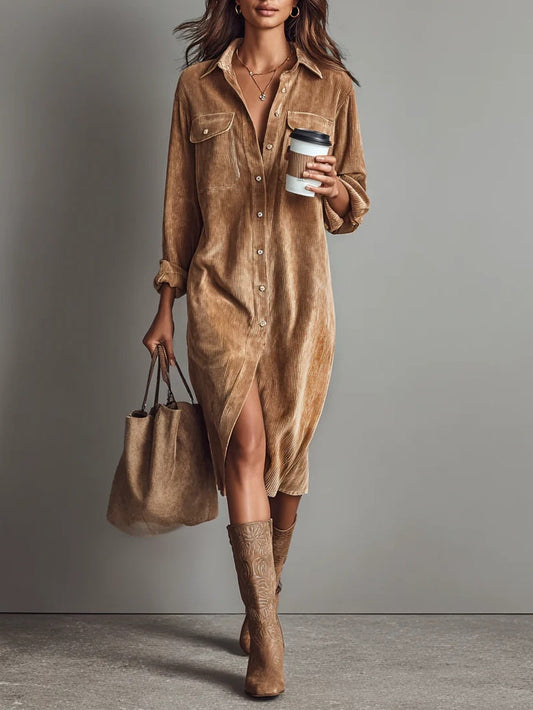 Isabel | Vestido midi de pana