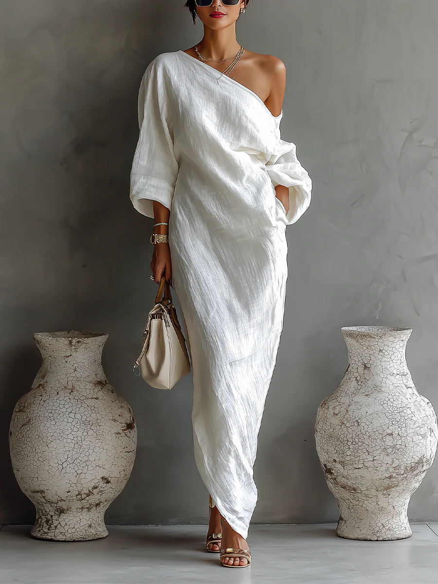 Helena | Elegante vestido largo asimétrico